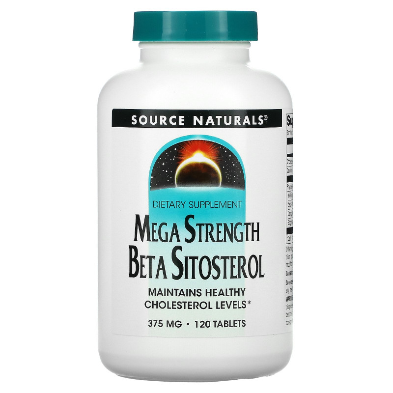 Source Naturals, Mega Strength Beta Sitosterol, 375 мг, 120 таблеток