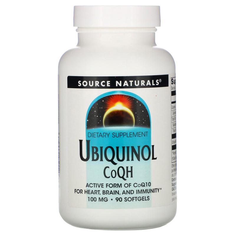 Source Naturals, Убихинол CoQH​​, 100 мг, 90 капсул