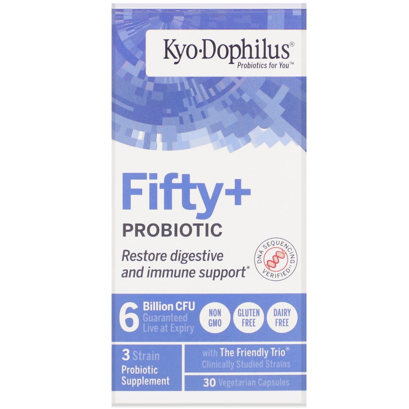 Kyolic, Kyo-Dophilus, Fifty + Probiotic, 6 Billion CFU, 30 Vegetarian Capsules