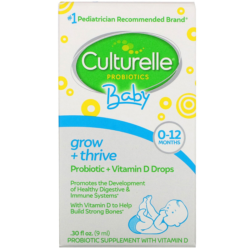 Culturelle, Probiotics, Baby, Grow + Thrive, Probiotics + Vitamin D Drops, 0-12 Months, .30 fl oz (9 ml)