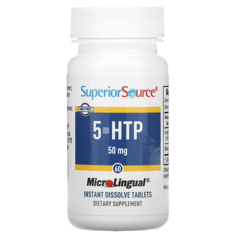 Superior Source, 5-HTP (5-гидрокситриптофан), 50 мг, 60 таблеток для рассасывания