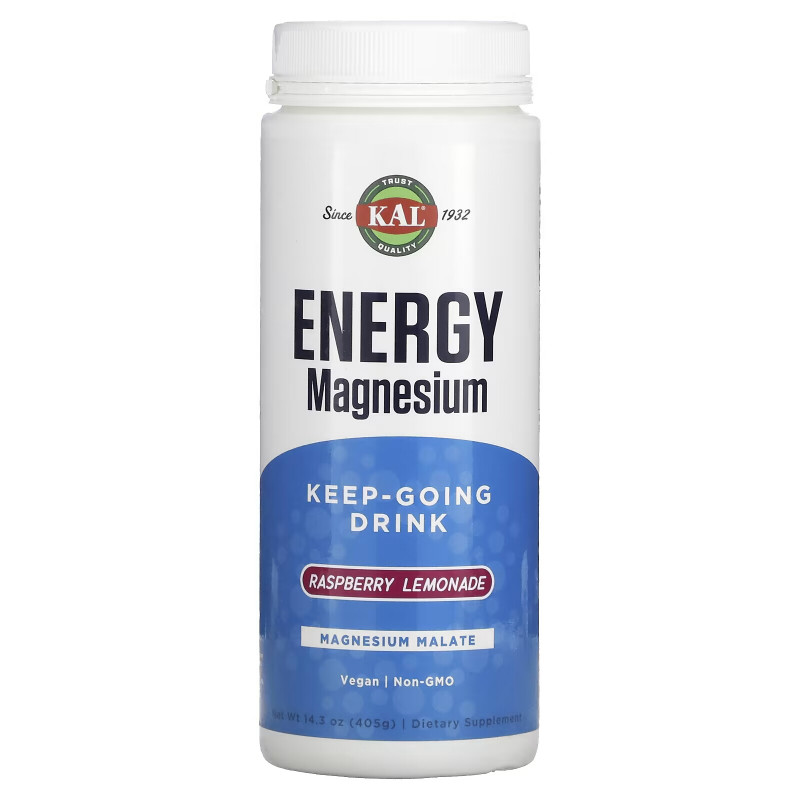 KAL, Energy Magnesium, Keep-Going Drink, Raspberry Lemonade, 14.3 oz (405 g)