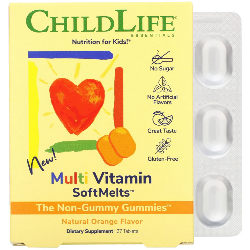 ChildLife, Multi Vitamin SoftMelts, Natural Orange Flavor, 27 Tablets