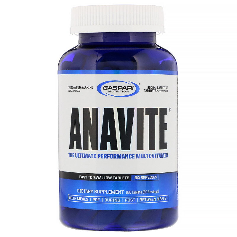 Gaspari Nutrition, Anavite, лучший поливитамин для производительности, 180 таблеток