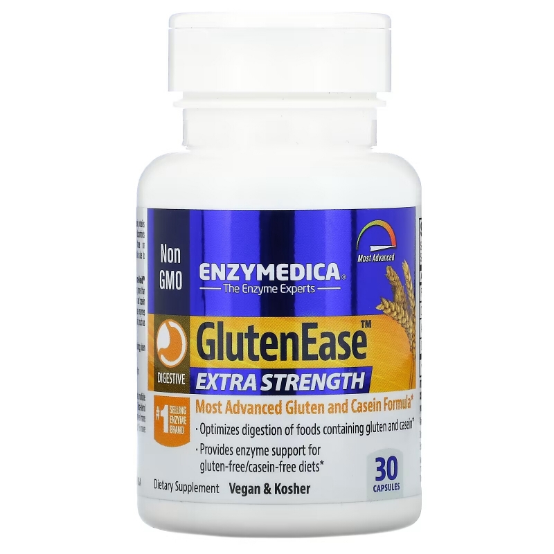 Enzymedica, GlutenEase, супер сила, 30 капсул