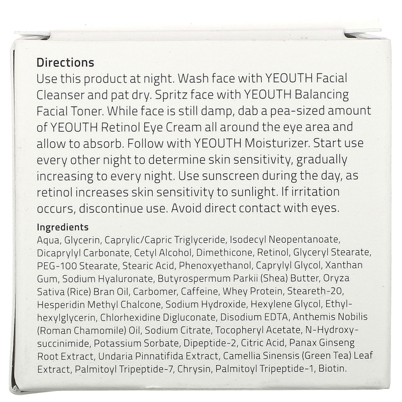 Yeouth, Retinol 2.5% Eye Cream, 1 fl oz (30 ml)