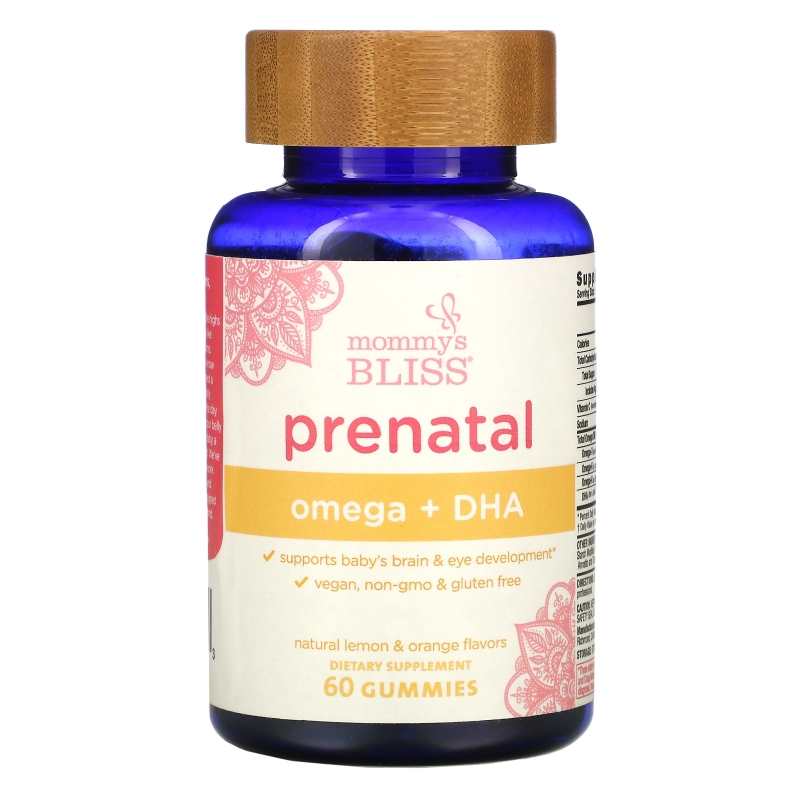 Mommy's Bliss, Prenatal Omega + DHA, Natural Lemon & Orange , 60 Gummies