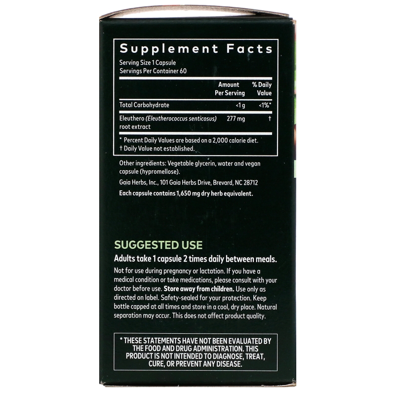 Gaia Herbs DailyWellness Eleuthero Root 60 Vegetarian Liquid Phyto-Caps