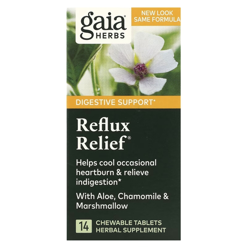 Gaia Herbs, RapidRelief, избавление от рефлюкса, 15 жевательных таблеток