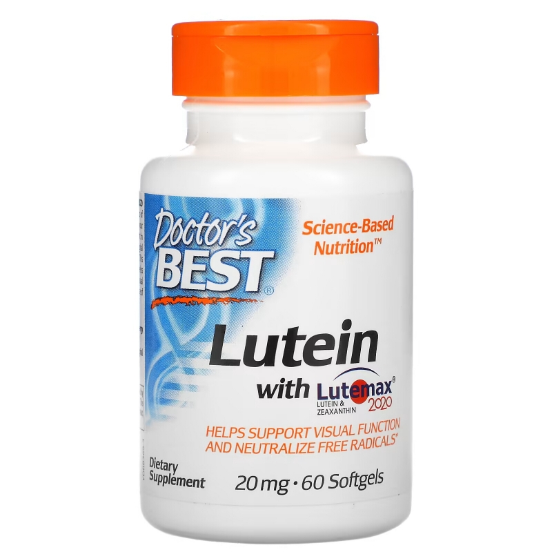 Doctor's Best Best Lutein Featuring Lutemax 20 mg 60 Softgels