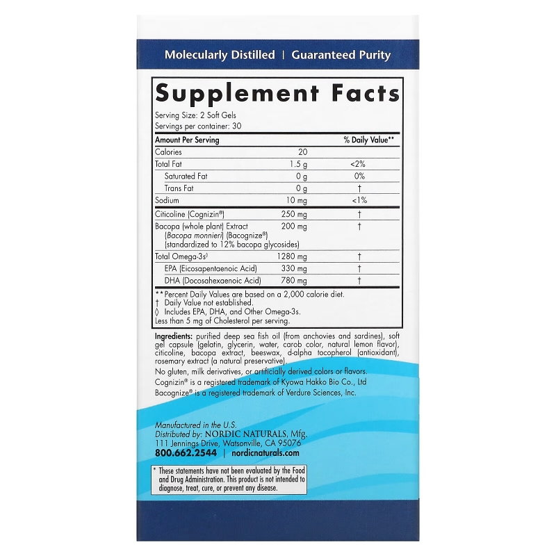 Nordic Naturals, Omega Focus, 1280 mg, 60 Soft Gels