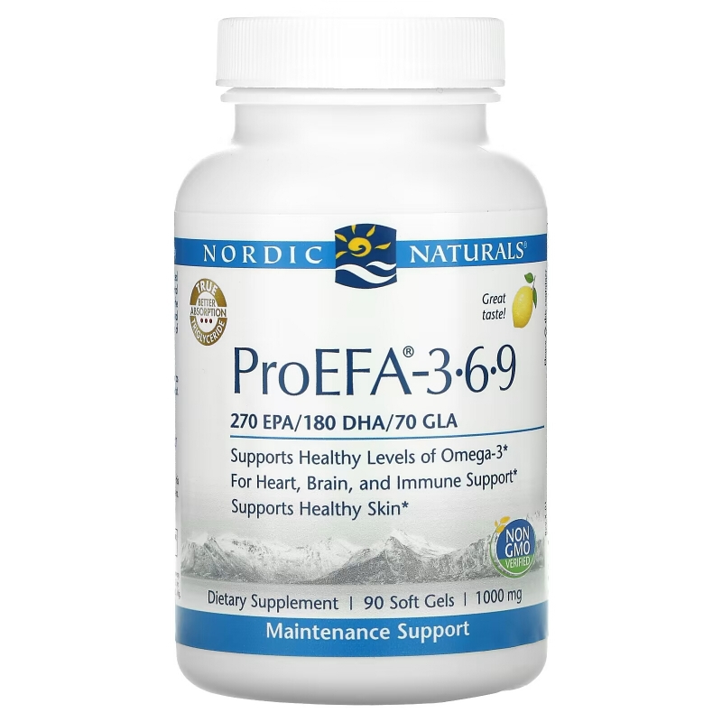 Nordic Naturals, ProEFA - 3-6-9, Lemon, 1000 mg, 90 Soft Gels