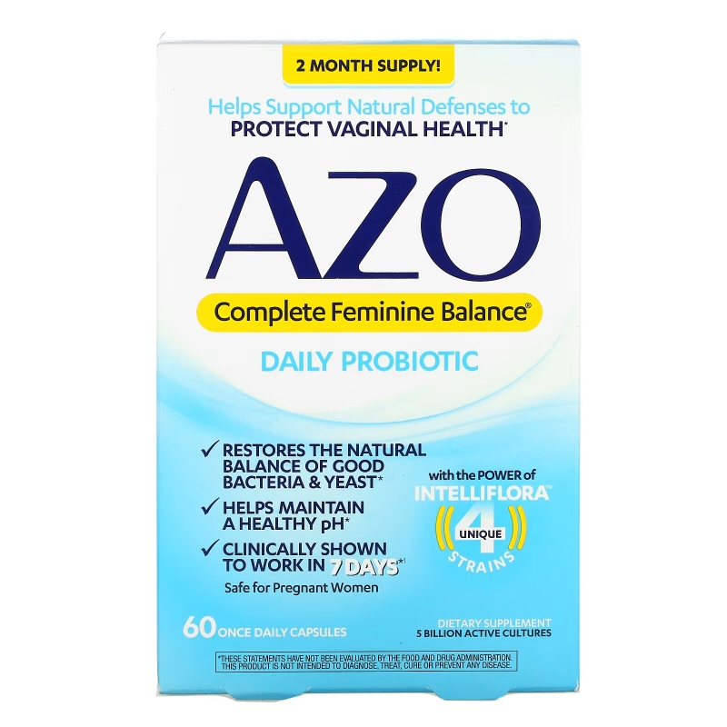 Azo, Complete Feminine Balance, Daily Probiotic, 60 Once Daily Capsules