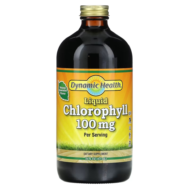 Dynamic Health, Liquid Chlorophyll, Natural Spearmint, 100 mg, 16 fl oz (473 ml)