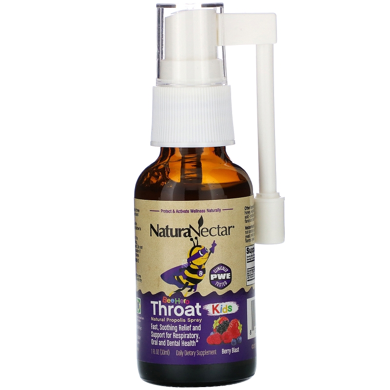 NaturaNectar, Bee Hero Throat Kids, Natural Propolis Spray, Berry Blast, 30 ml