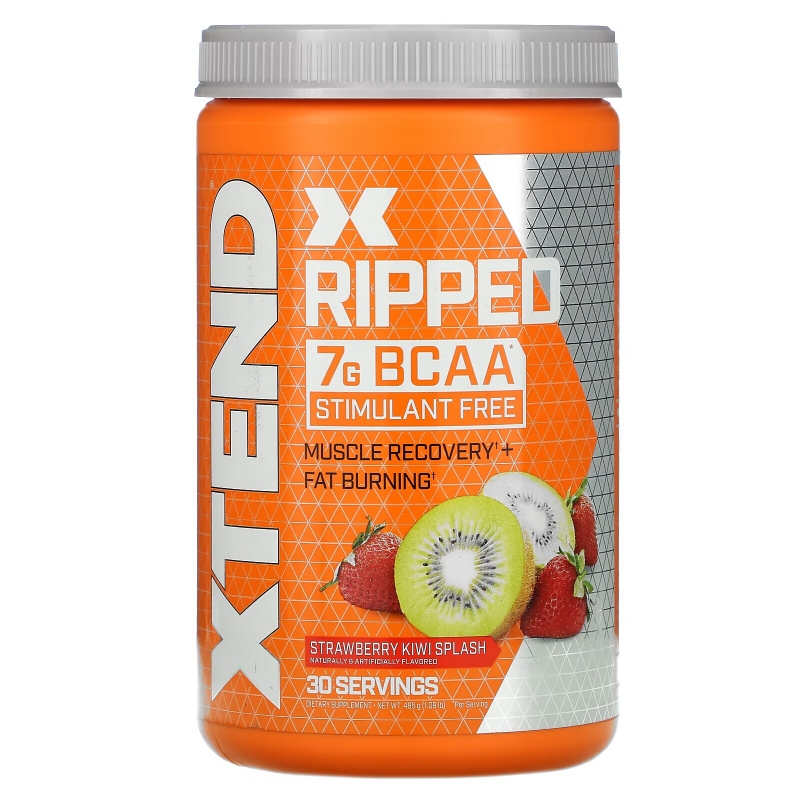 Xtend, Ripped, 7 г аминокислот с разветвленной цепью, со вкусом клубники и киви, 495 г (1,09 фунта)