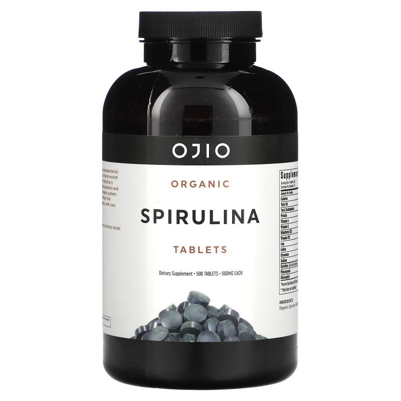 Ojio, Organic Spirulina, 500 mg, 500 Tablets