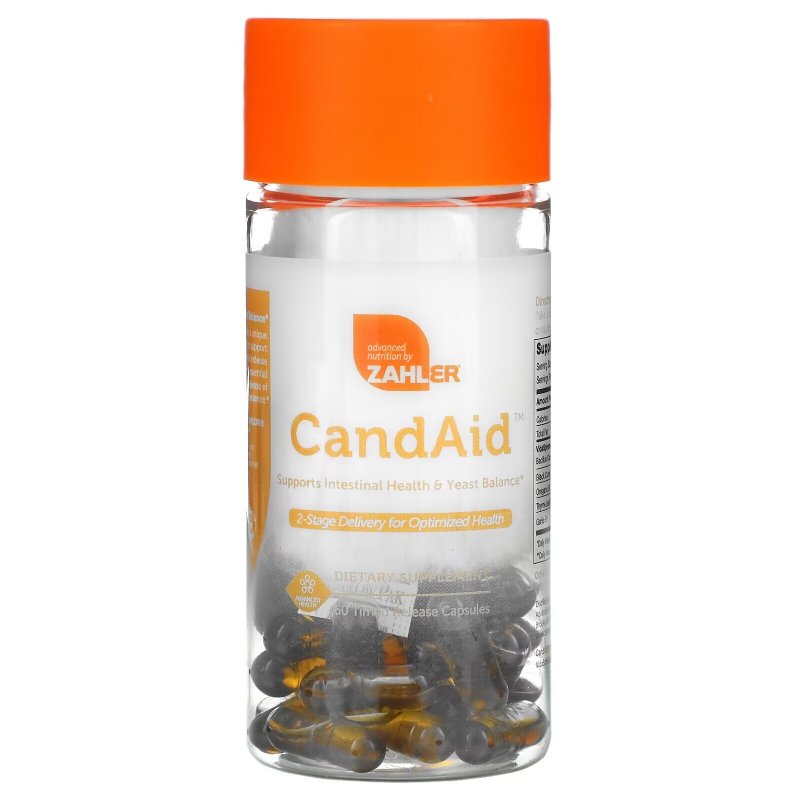 Zahler, CandAid, Supports Intestinal Health & Yeast Balance, 60 Timed Release Capsules