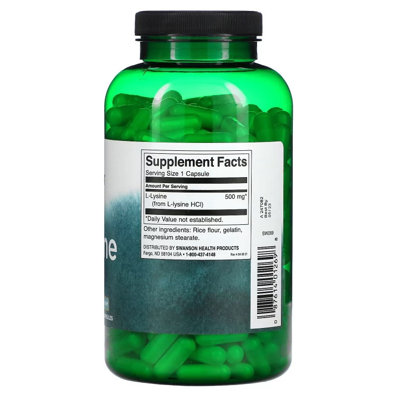 Swanson, L-lysine, 500 mg, 300 Capsules