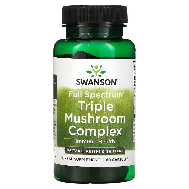 Swanson, Full Spectrum Triple Mushroom Complex, 60 Capsules