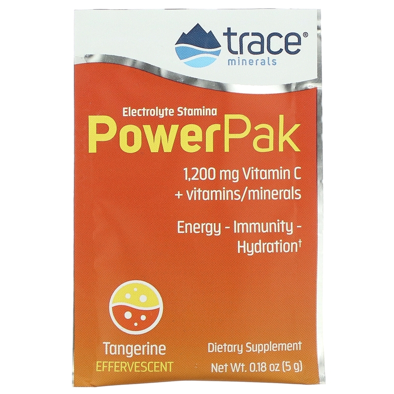 Trace Minerals Research, Electrolyte Stamina, Power Pak, 1200 mg, Tangerine, 30 Packets, 0.18 oz (5.2 g) Each