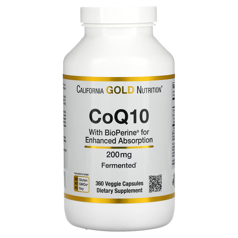 California Gold Nutrition, CoQ10 with BioPerine, 200 mg, 360 Veggie Capsules