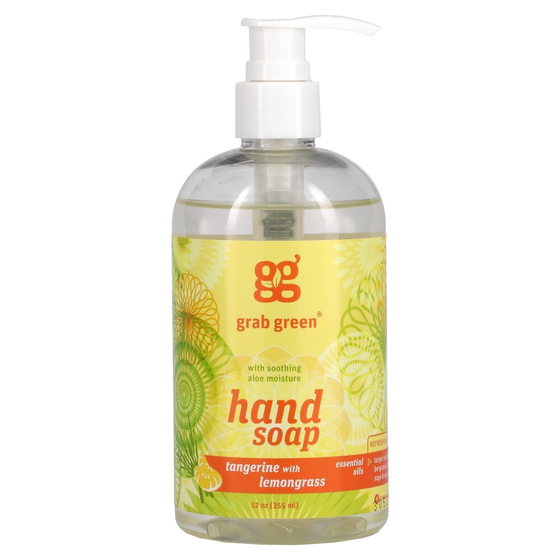 GrabGreen Hand Soap Tangerine with Lemongrass 12 oz (355 ml)