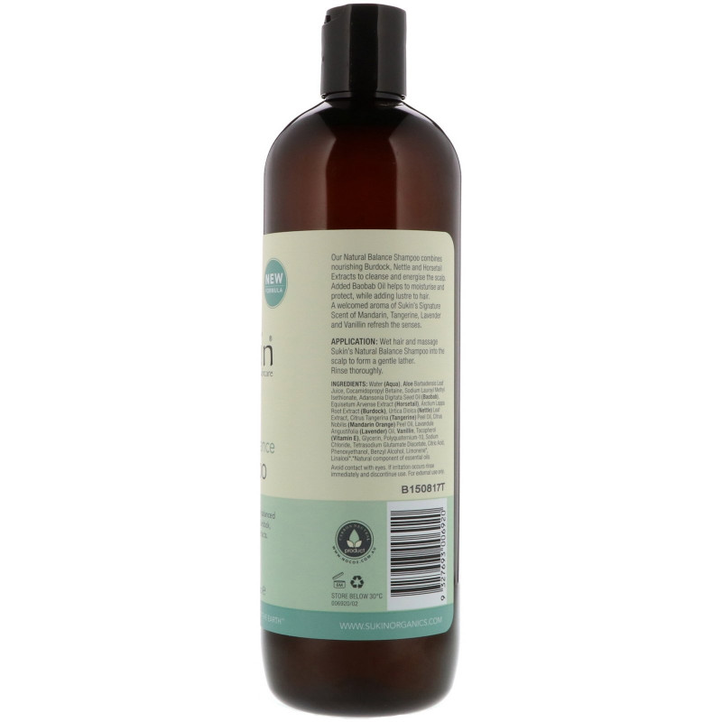 Sukin, Natural Balance Shampoo, Normal Hair, 16.9 fl oz (500 ml)